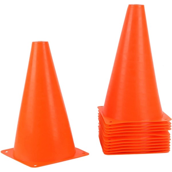 Juvale 12-Pack 9" Orange Cones For Sports Training Safety Traffic