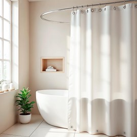 ZENO Frosted Shower Curtain Liner - 72" x 72" Size - Premium PEVA Shower Liner - Rustproof Grommets - 3 Magnets, Waterproof & Lightweight Curtains Set for Bathroom - Frosted - PAC2