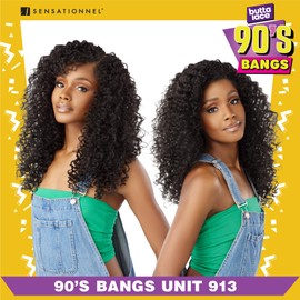 Sensationnel Butta Lace 90Sbangs Wigs - Unit 913 Glueless Wide Deep Part Synthetic Preplucked Hairline (BALAYAGECARAMEL)