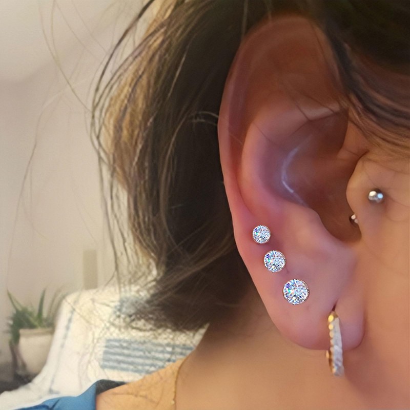Ear Piercing Gun, Disposable Ear Piercing Kit with CZ Earring