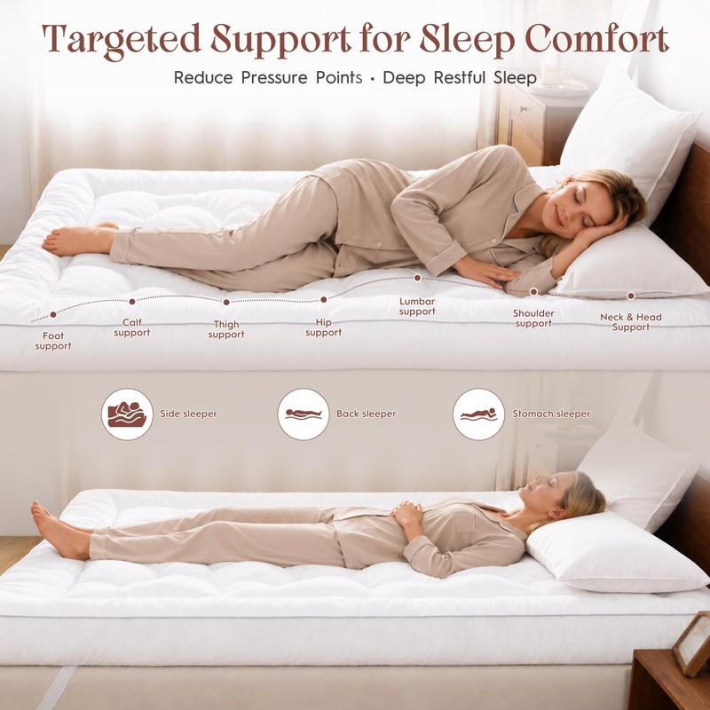 5 Inch Twin Size Memory Foam Mattress Topper, Breathable Cooling