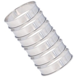 English Muffin Rings, 6 Stainless Steel Ring Mold Crumpet Rings Tart Rings for Baking Metal Round Ring Mold Multipurpose Ring Set(8CM)