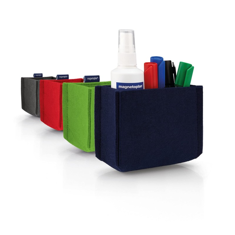 magnetoplan magnetoTray ecoAware Medium Magnetic Felt Pen Holder, 13 x