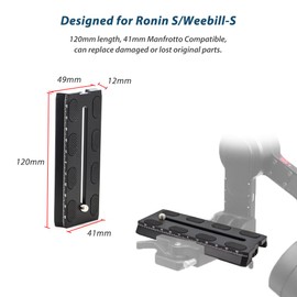 Akeipho Aluminum Quick Release Plate 120mm for DJI Ronin S Gimbal with 1/4" Hole,Camera Mounting Plate Compatible with Manfrotto 41mm Standard for Gimbal Stabilizer Tripod Monopod
