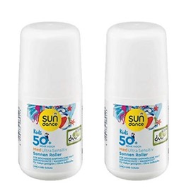 Online Attack Sundance Kids MED Sun Roller SPF 50+ Vegan 100 ml Children Sun Protection Pack of 2