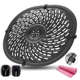 ALJ Air Fryer Grill Plate for 7QT PowerXL Vortex/6.9QT Uten Air Fryers, Upgraded Double-layer Non-stick Coating Air Fryer Grill Crisper Plate Pan Tray Griller Rack Grate Grid Insert for 7QT Air Fryer