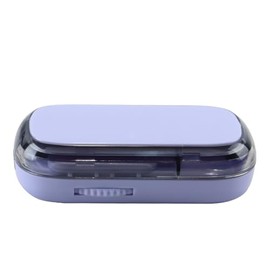 Pill Cutter, Portable & Adjustable 1/2 and 1/4 Pill Splitter with Storage Compartments, Cutting & Storage 2-in- 1 Tablet Dispenser for Travel (Lavender)
