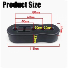 ArborGlow Rubber Exhaust Hanger 2 Pack, 4 Holes Adjustable Muffler Hanger, Universal Muffler Exhaust, Insulator Bushing Mount, Weather-Proof High Density Tail Pipe Hanger 12mm (0.47")