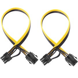 ELFJMZP 6 Pin Female to 8 Pin (6+2) Male PCI Express GPU Power Supply PCIe Adapter Cable, Computer Suitable Cable(Pack of 2)
