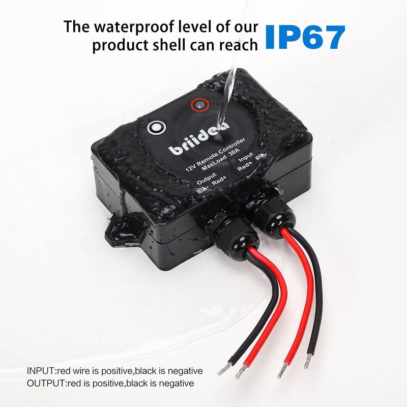 Briidea 12 Volt 30A Wireless Remote Control Switch, 300ft Wireless
