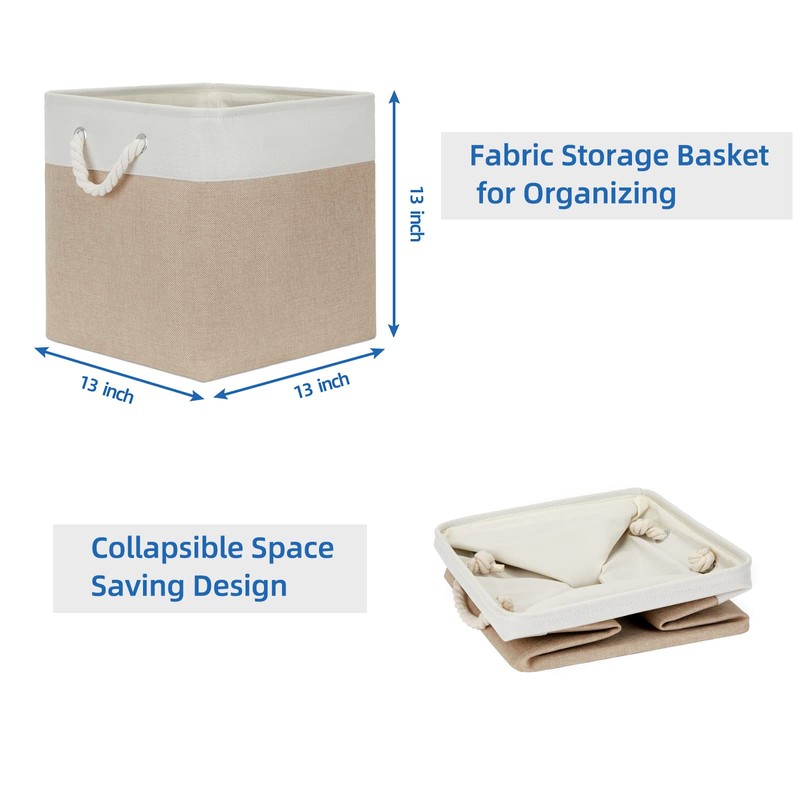 Temary Cube Storage Baskets 4 Pack 13x13 Fabric Cube Storage