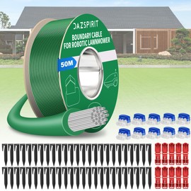DazSpirit 50 m Boundary Cable Robotic Lawnmower + 50 Pegs + 10 Cable Connectors + 10 Connection Clamps, Lawn Mower Cable Accessory Set, Compatible with Gardena Bosch Husqvarna Worx Honda Robomow etc