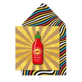 Tache Happy Birthday Hot Stuff Premium Handmade FSC® Certified Greeting Card With Envelope. Birthday Card For Him Her Men Women Wife Husband Sister Brother Daughter Mum Or Dad.