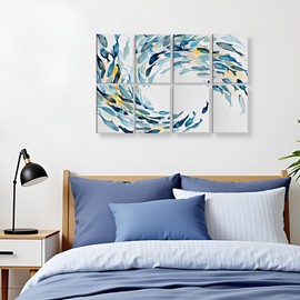 ARPEOTCY Acoustic Art Wall Panels, Reduce Noise for Room (Bedroom&Recording Studio&Door),48x32in, Ocean Wall decor, Watercolor Fish Art Picture, Soundproof Sound Absorbing, 8pcs