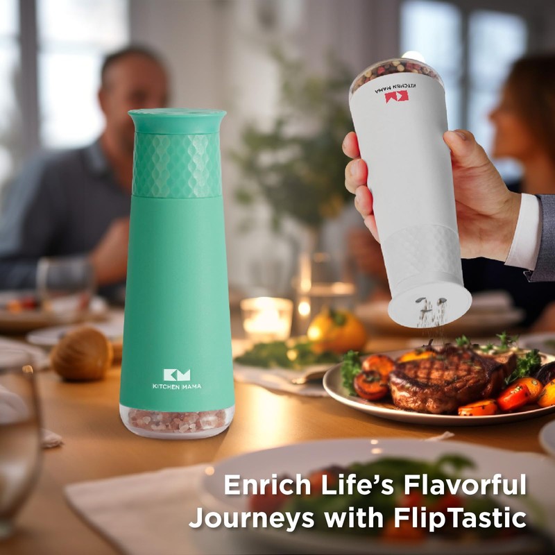 Kitchen Mama FlipTastic Rechargeable Salt and Pepper Grinder – Gravity
