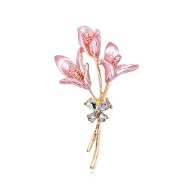 Lily Flower Brooch Pink Flower Brooch Pin Tulip Wedding Banquet Office Brooch Pin Jewelry Gift for Women