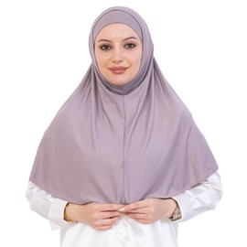 Prien Chic Hijab for Women, Muslim Long Headscarf Set, Scarf with Bonnet, Turkish Islamic Clothing, Prayer Clothing for Women, Abaya, Prayer, Light Mink