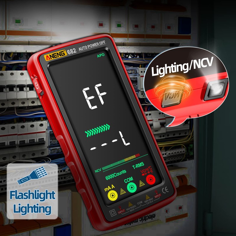 ANENG Medidor de multímetro LCD TRMS de rango automático de