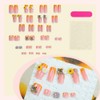 48Pcs Orange French Tips Press on Nails 3D Press on