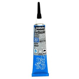 PEBEO Setacolor 3D Dimensional Brod'Perle Pearl Effect Fabric Paint 20ml Tube (Silver)