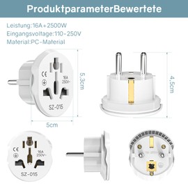 2 pieces universal socket adapter, adapter China Germany plug, plug adapter China to Europe, universal adapter for Europe, USA, UK, Thailand, Switzerland, China, Italy