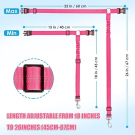 Dog Seat Belts For Cars, Headrest Dog Car Seat Belt Adjustable Elastic Bungee, Dog Car Harness, Car Dog Seat Belt, Elastic Puppy Restraint Strong Leash Leads, Easy to Use (ROSE)