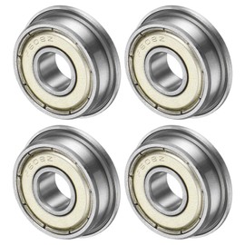 M METERXITY 4-Pack F608ZZ Flanged Ball Bearing, 8 x 22 x 7mm Double Metal Shielded Chrome Steel (GCr15) Flange Rip Bearings for Wheelbarrow/Printer/Fax Machines/Power Tools