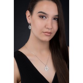 LillyMarie Women's Silver Jewellery Set 925 Silver Heart Motif Adjustable Jewellery Case Gift Ideas for Women, Sterling Silver, Without Stone