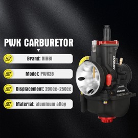nibbi NIBBI PWK 28mm Carburetor with Three Main Jets and One Pilot Jet of Performance Racing Carburetor for Replace Keihin or mikuni Carburetors