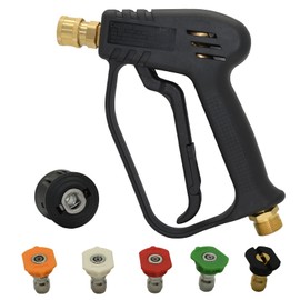 DANCINGBOAR Pressure Washer Gun, 5000PSI High Pressure Gun Jet Wash Gun Handle with 5 Nozzle Tips and M22 14 mm to Quick Hose Adapter for Kärcher, Foam Gun for Car Wash