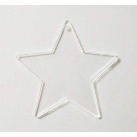 RUIXUAN 15PCS of Acrylic Christmas Ornaments Blanks Stars 1/8" Thick Clear Acrylic Star Key Chain Laser Cut Eco-Friendly Christmas Tags (3.0")