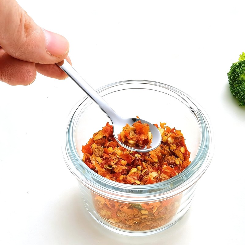 8pcs 7.5cm×1.6cm Tiny Stainless Steel Spoons Set, 304 Steel Mini