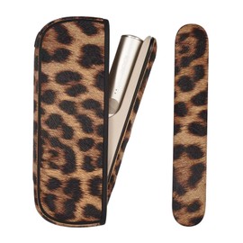Protective Case with Side Cover Set for Iqos Iluma Polyurethane and TPU Accessories Leopard Brown