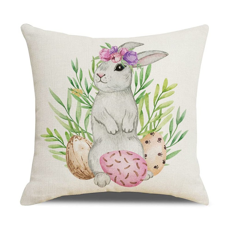 Meagtlva Rabbit Easter Pillow Covers 18x18 Set of 2 Easter