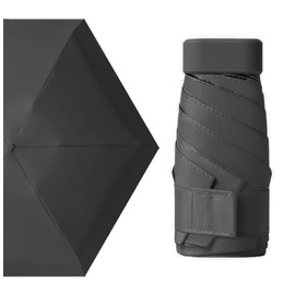 MUNSKT Travel Umbrella,6 Ribs Mini Travel Umbrella Folding Sun Umbrella Windproof Rain Umbrella Strong Lightweight Small Compact Women Umbrellas Small Anti-UV Umbrella for Sun Rain (Black)