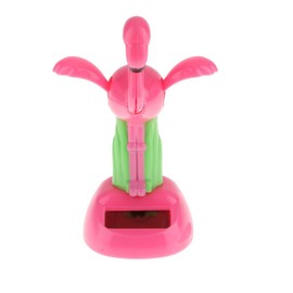 FRECI Solar Powered Toy Animal Swinging Toy for Home Office Desk Tabletop Decorative Ornament - Flamingo