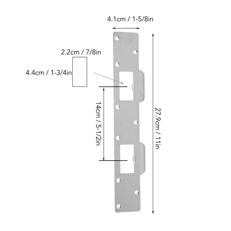 Door Strike Plate Double Holes Steel Reinforced Strong Easy Install