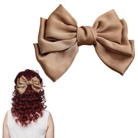 scicent Satin Hair Bow Fashion Bowknot Hair Clips Soft Plain Satin Hair Bows Silky Bowknot Barrettes Solid Color Hair Clip Elegant Hair Bowknots for Women and Girls Vintage Hair Accessory - 28117
