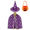 Jackcell Wizard Cape Witch Cloak with Hat and Pumpkin Bag,