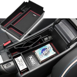 HGWEI Center Console Organizer Tray Compatible with Honda HRV 2023 2024 2025 2026 Accessories, Armrest Storage Box for HRV EX/EX-L/LX/SE/Sport/Touring, Red Trim