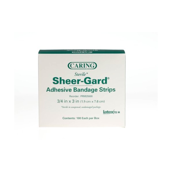 Medline PRM25500 Caring Plastic Adhesive Bandages, 3/4" x 3", Natural