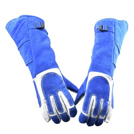 CPTDCL Anti-Bite Animal Gloves Soft Leather Thick Scratch-Resistant Gloves Bite Resistant Protective Gloves (M)