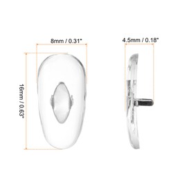 HARFINGTON 3 Pairs Eyeglass Nose Pad 4.5mm Thickness PVC Anti-Slip Glasses Nose Grips Cassette Cross Glasses Nose Pads for Plastic Frames Glasses Sunglasses, Silver