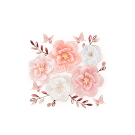 Bg3 Giant Flowers, Birthday Decorations, Simple, Half Birthday Decorations, Paper Fan, Pink