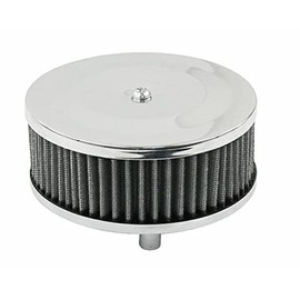 Empi 9045 4" Tall/5-1/2 Round, Chrome Air Cleaner Stock 2" Neck, w/Gauze, Dune Buggy