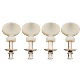 Musiclily Ukulele Tuning Pegs Keys Machine Heads Tuners, Chrome with White Button(Set of 4)