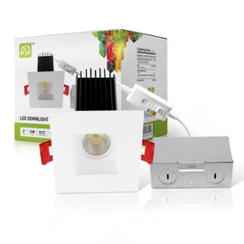 ASD 2 Inch LED Recessed Lighting, 15W 120V Square LED Downlight, 5 CCT 2700K-5000K, Canless Dimmable LED Downlights for Ceiling with J-Box, Smooth Reflector, CRI 90+, IC Rated, ETL, Energy Star, White