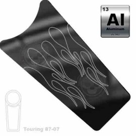 California Custom Parts Aluminum - Gas Tank Dash Insert Harley TOURING 87-07 - HOT ROD FLAME PINSTRIPE W