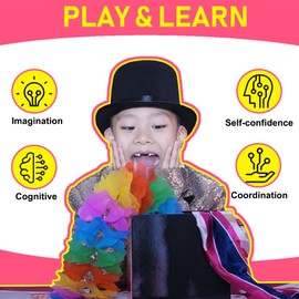 LJLHUIM Magic Tricks with Magic Box, Magic Flower, Magic Scarves and Tutorial Videos Appearing Magic Set Easy Magic Props for Beginners, Kids and Adult