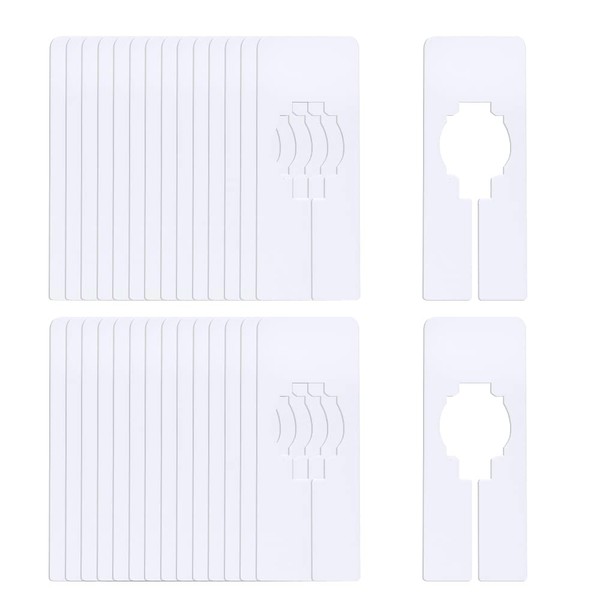 30 Piece White Rectangular Clothing Rack Size Dividers, Rectangular Blank